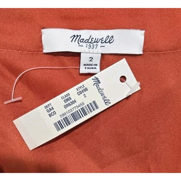 NWT Madewell 100% Silk Overlay Cami Dress Burnt Orange Sleeveless Dress Size 2 - Picture 7 of 9